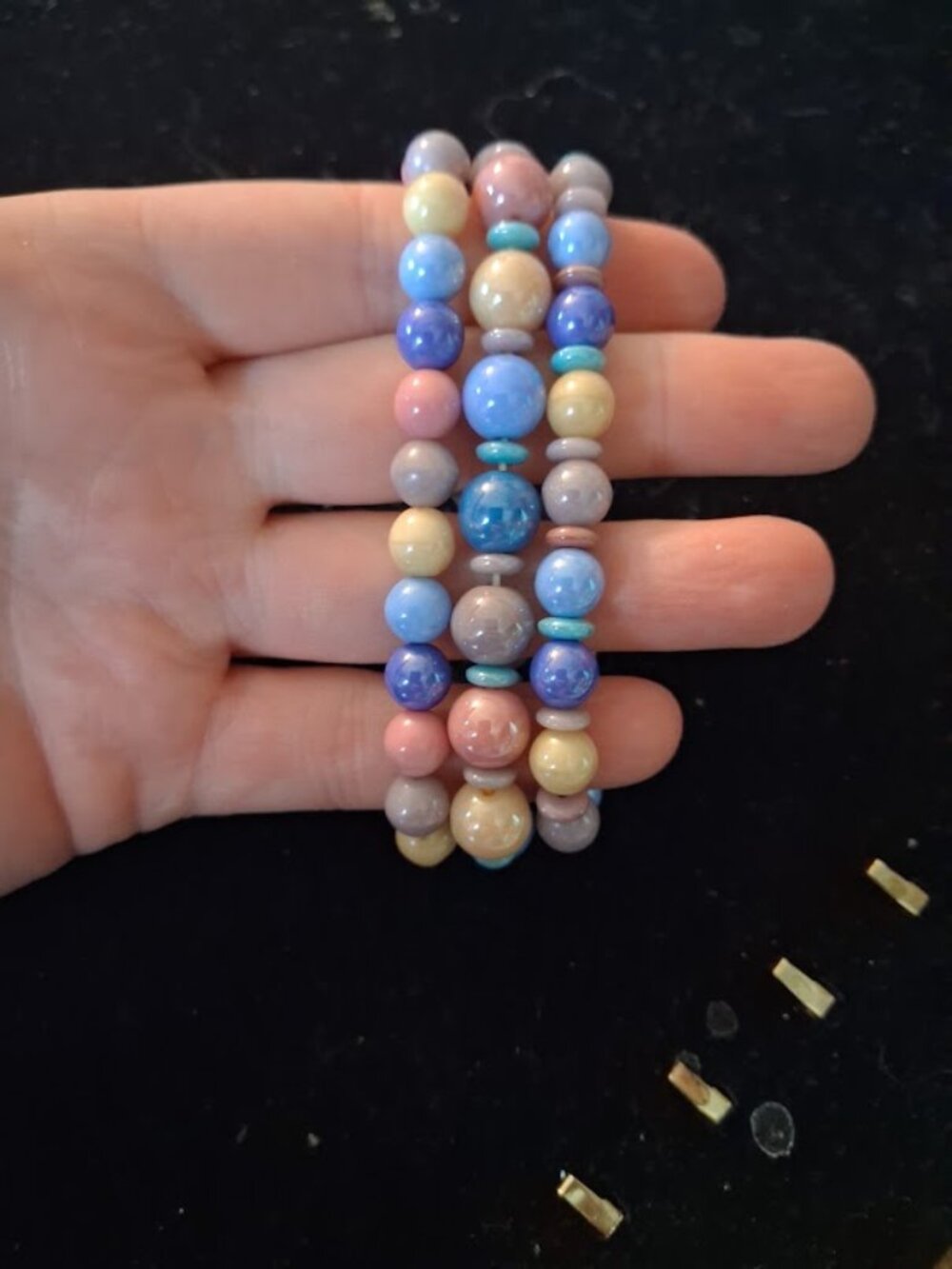 Pastel stretchy beaded bracelets